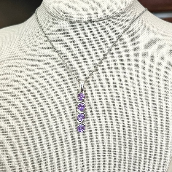 NEW Sterling Silver sapphire Alexandrite pendant necklace - Picture 1 of 7